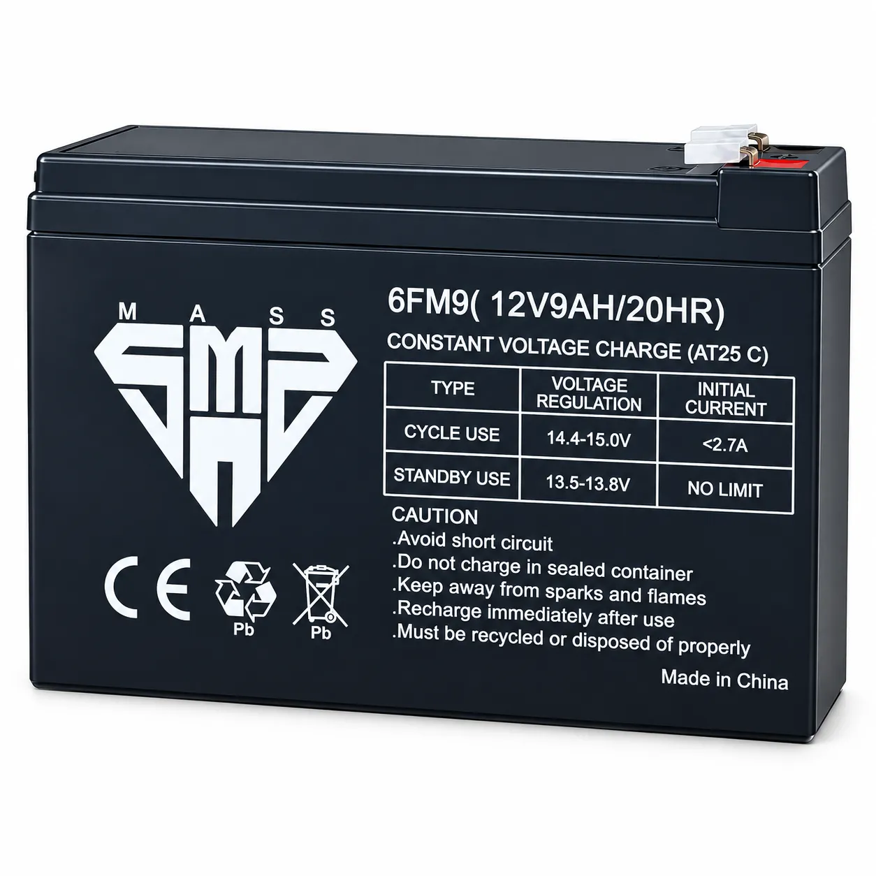 بطارية 6FM9(12V9AH/20HR) CONSTANT VOLTAGE CHARGE (AT25 C) mass battry